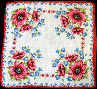 Bluebells & Clematis Vintage Handkerchief