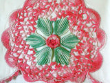 PR Vintage Pillowcases Crochet Lace Rose Medallion