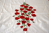 Border of Red Roses Vintage Tablecloth 67x52