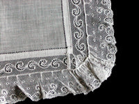 Valenciennes Bobbin Lace Vintage Heirloom Wedding Handkerchief