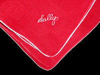 Sally Embroidered Vintage Irish Linen Handkerchiefs, Set of 5