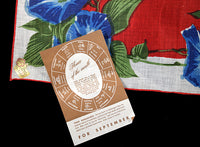 September Flower of the Month Vintage Linen Handkerchief Kimball
