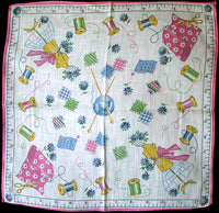 Sewing Notions Flowers Vintage Handkerchief New Old Stock