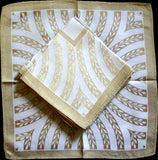 Shimmery Gold & White Vintage Jacquard Napkins, Set of 6