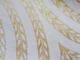 Shimmery Gold & White Vintage Jacquard Napkins, Set of 6