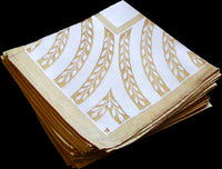 Shimmery Gold & White Vintage Jacquard Napkins, Set of 6