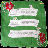 Silent Night Vintage Christmas Handkerchief Made in Spain MWT