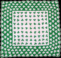 St. Patricks Day Green White Shamrock Vintage Handkerchief