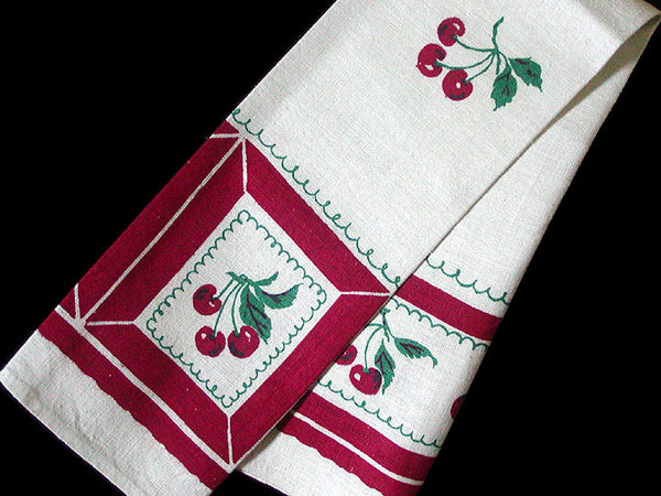 Cherries Vintage Startex Kitchen Tea Towel