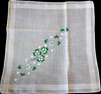 Luck of the Irish St Patrick's Day Vintage Handkerchief