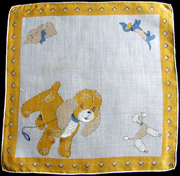 Stuffed Doggies Vintage Child's Handkerchief