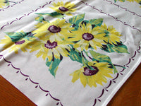 Sunflower Vintage Wilendur Tablecloth 49x54