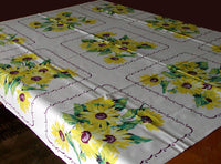 Sunflower Vintage Wilendur Tablecloth 49x54