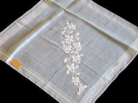 White Violets Swag Embroidered Vintage Handkerchief