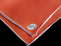 Burmel Hand Rolled Vintage Irish Linen Handkerchief, Tangerine