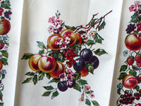 Fruit Clusters Technicolor Vintage Kitchen Tea Towel New Old Stock