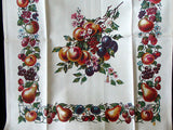 Fruit Clusters Technicolor Vintage Kitchen Tea Towel New Old Stock, Tag