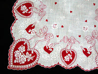Lacy Hearts & Bows Vintage Valentine Handkerchief