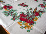 Victory Garden Vegetables Vintage Tablecloth, 45x49