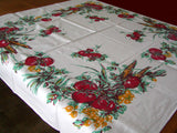 Victory Garden Vegetables Vintage Tablecloth, 45x49
