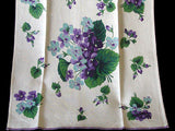 Hardy Craft Viola Violets Vintage Linen Kitchen Towel - NOS