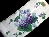 Hardy Craft Viola Violets Vintage Linen Kitchen Towel - NOS