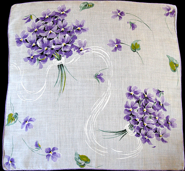 Violet Posies Vintage Handkerchief