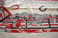 Country Western Ranch Life Cowboys Vintage Tablecloth 46x66