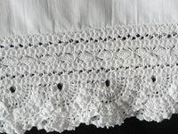PR Vintage Cotton Percale Pillowcases, Fancy White Crochet Lace Montgomery Ward