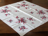 Wilendure Raspberries Vintage Tablecloth Topper 34x35