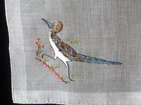 Roadrunner Embroidered Vintage Handkerchief New Old Stock