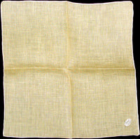 Burmel Hand Rolled Vintage Irish Linen Handkerchief Yellow