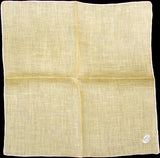 Burmel Hand Rolled Vintage Irish Linen Handkerchief Yellow