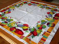 Wilendur Manjares Pottery and Gourds Vintage Tablecloth 34x34
